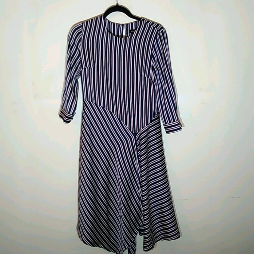 Banana Republic Women's Size 2 Striped Handkerchief Hem Dress Office